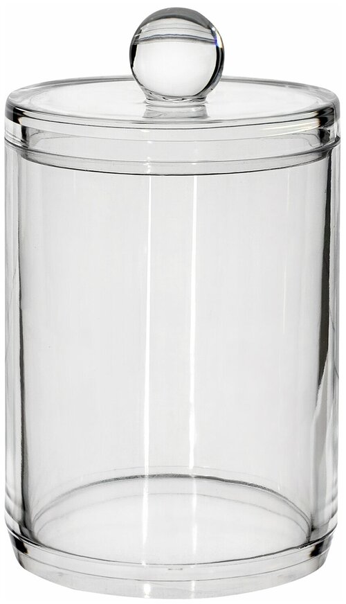 Органайзер, контейнер для хранения ватных палочек и дисков пластик, прозрачный W6909 Аквалиния