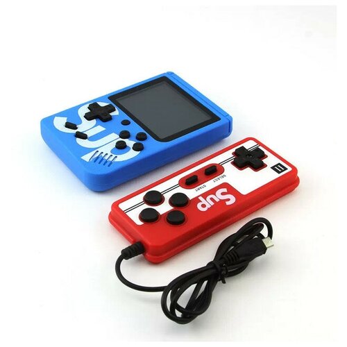 Портативная мини-консоль, 8 бит, Детская цветная игровая консоль, Game Box / с джостиком пультом / синяя