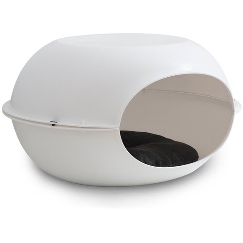 Домик-лежанка для животных Art and style home с подушкой, 57х48х31см, белая