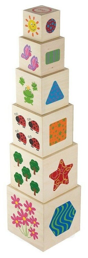 Пирамидка-кубики в коробке - фотография № 2