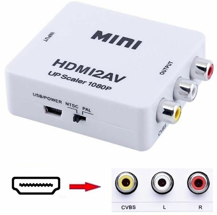 Переходник HDMI2AV (гнездо HDMI вход - гнезда 3*RCA) Орбита OT-AVW51