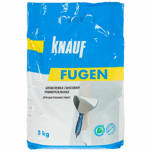 Шпаклёвка универсальная Фуген, 5 кг KNAUF 581053 шпаклёвка гипсовая knauf фуген 5 кг