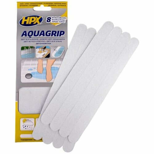 Лента безопасности Hpx AG2024 AQUA GRIP прозрачная, 20мм х 240мм х 8шт