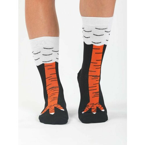 Носки , размер 36-44, оранжевый, черный, белый модные осенне зимние длинные носки высокие хлопковые носки женские гольфы необычные высокие носки подходят ко всему для высоких людей
