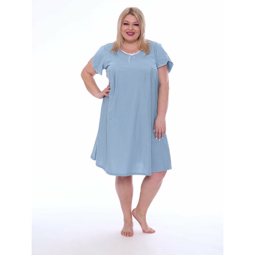 Сорочка , размер 64-66, белый, голубой