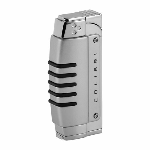 Зажигалка газовая турбо Colibri OF LONDON Crossfire Satin Silver & Polished Silver