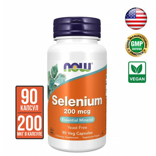 NOW Селениум (Selenium) (таблетки массой 518 мг) 200 mcg, 90
