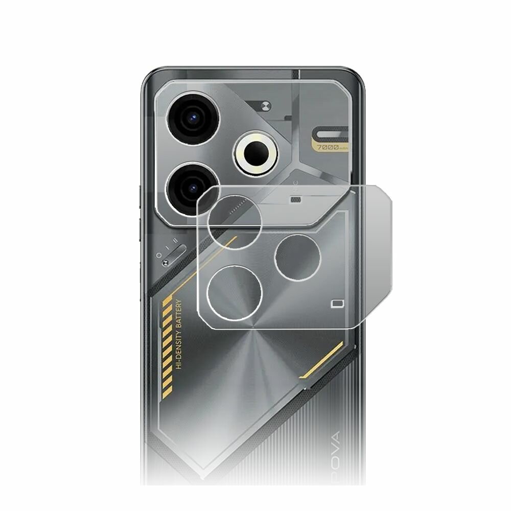 Стекло защитное гибридное матовое Krutoff для камеры TECNO Pova 6 Neo (2шт.)
