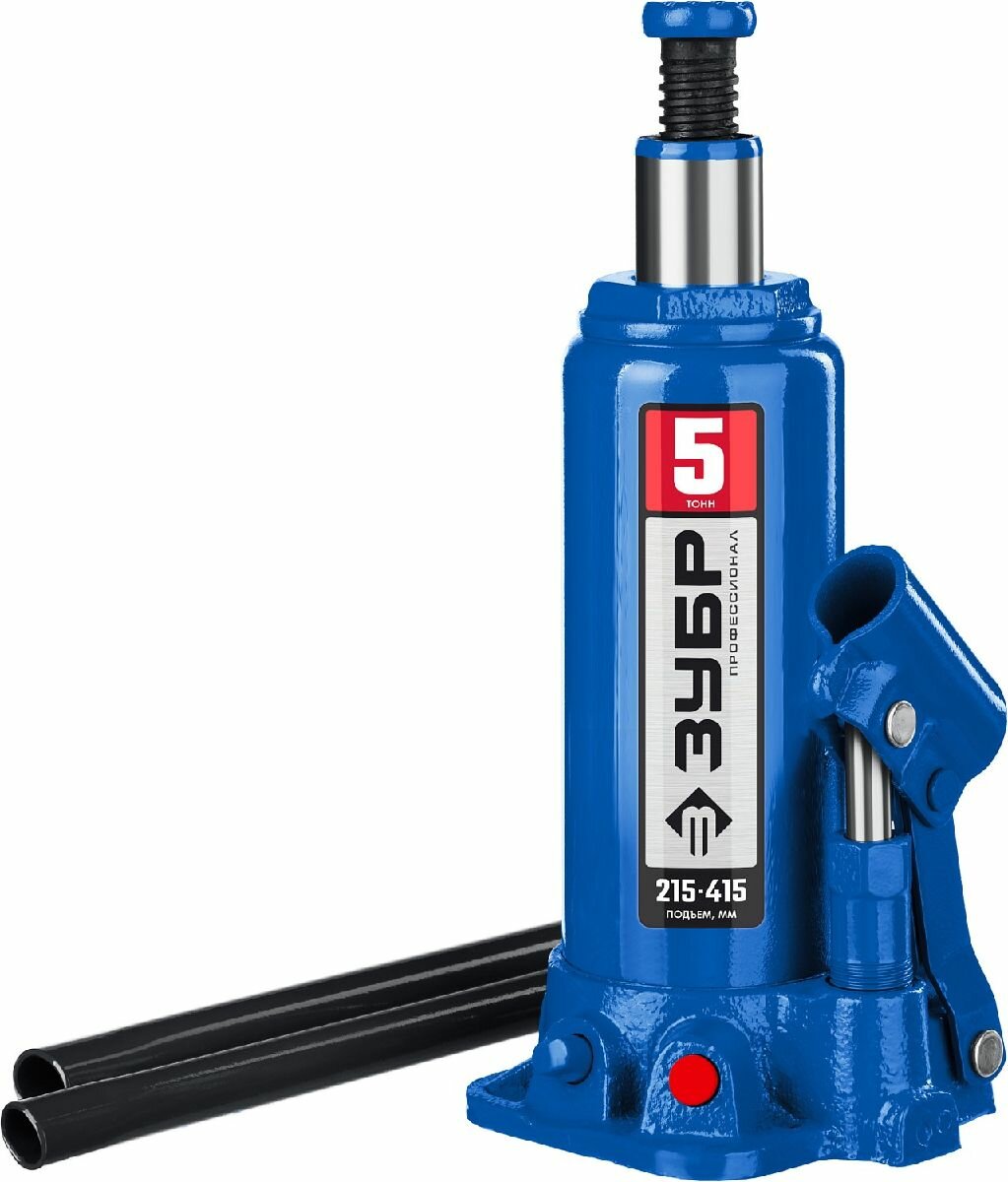 Домкрат бутылочный гидравлический ЗУБР Профессионал 5т 215-415мм