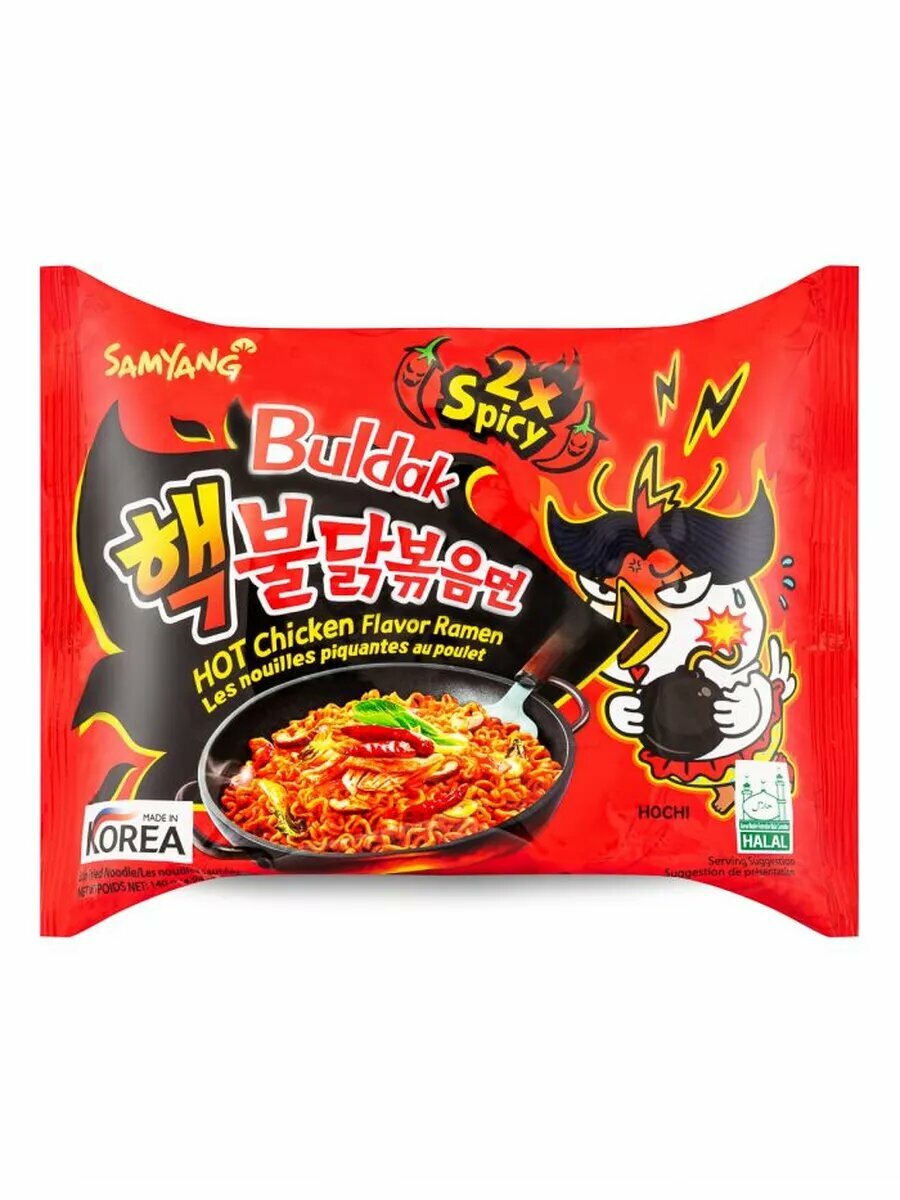 Лапша со вкусом очень острой курицы 2x Spicy 140 г * 3 шт — фото 1