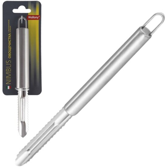 Овощечистка Mallony из нержавеющей стали NIMBUS 19,5х1,8 см, с вертикальным лезвием
