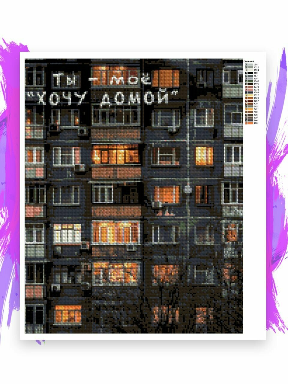 Алмазная мозаика без подрамника - вышивка Ты моё хочу домой