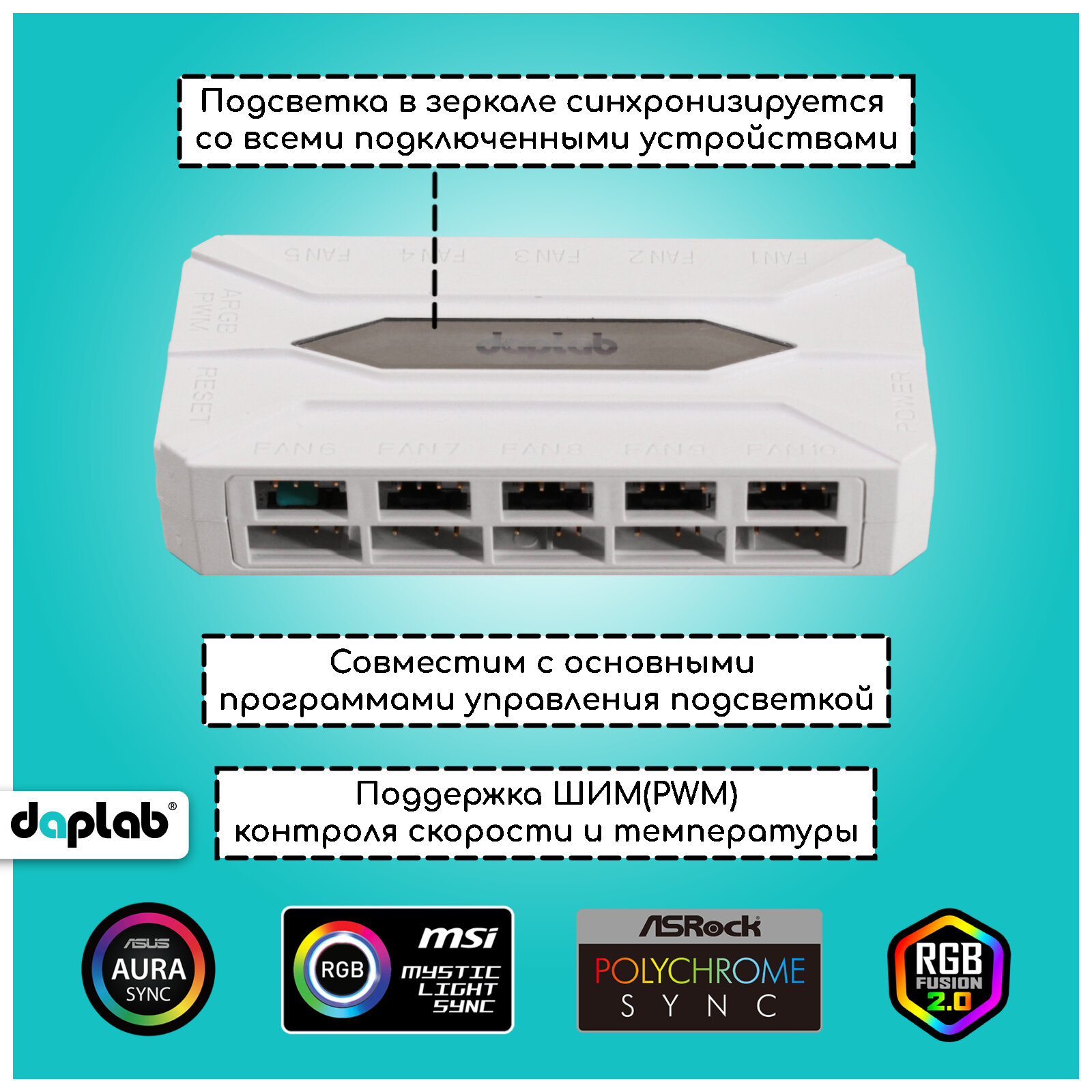 Контроллер ARGB 3pin для пк с пультом и разветвитель вентиляторов 4pin PWM на магните /хаб для кулеров — фото 1