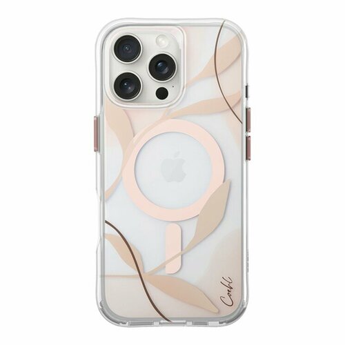 Защитный чехол Uniq Coehl Verdure MagSafe для iPhone 16 Pro Spring Blossom бесцветный, золотистый