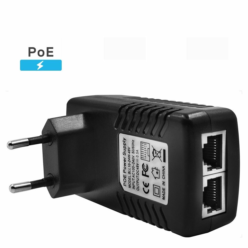 PoE-инжектор SOWA P-200 # 1 порт LAN + 1 порт PoE10/100 Мбит/с, до 100м