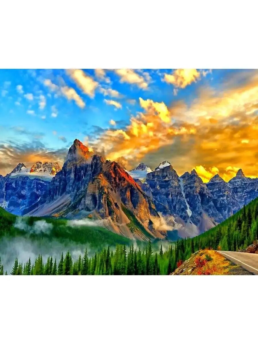 Алмазная мозаика на подрамнике 40х50 Невероятные горы