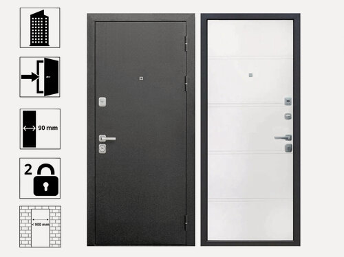 Изображение товара Дверь входная Ferroni 9 см Серебро Эмалит белый, 860х2050, правая