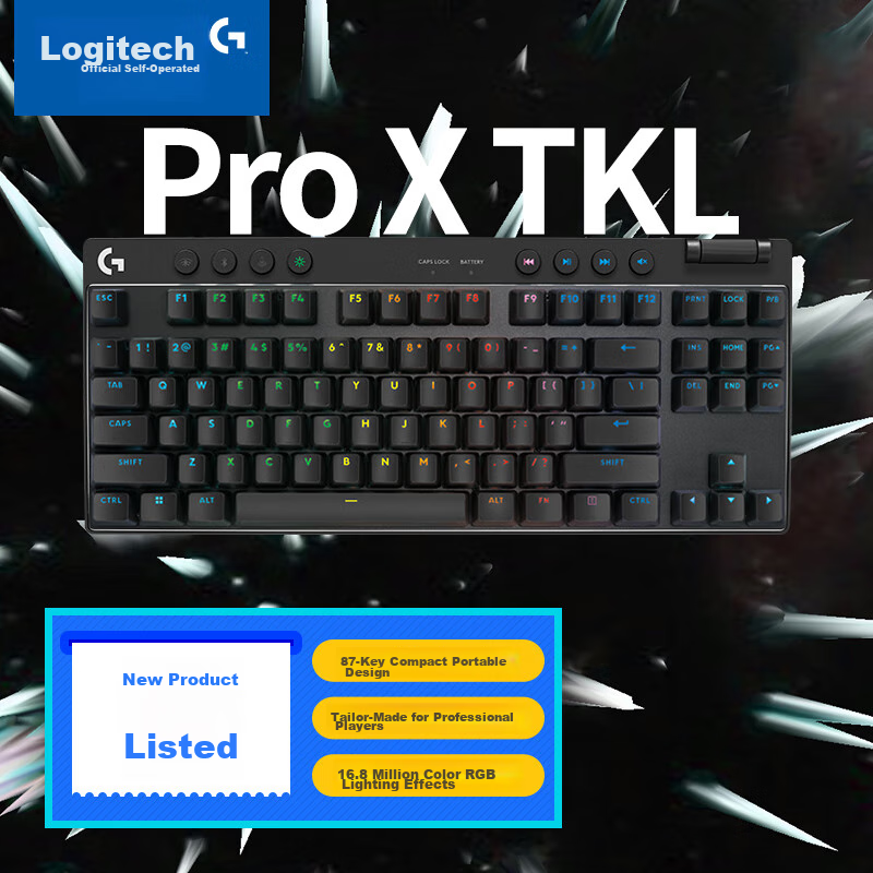 Игровая механическая клавиатура Logitech (G) PRO X TKL, Black, беспроводная, Red Switch, Linear Switch, 87 клавиш