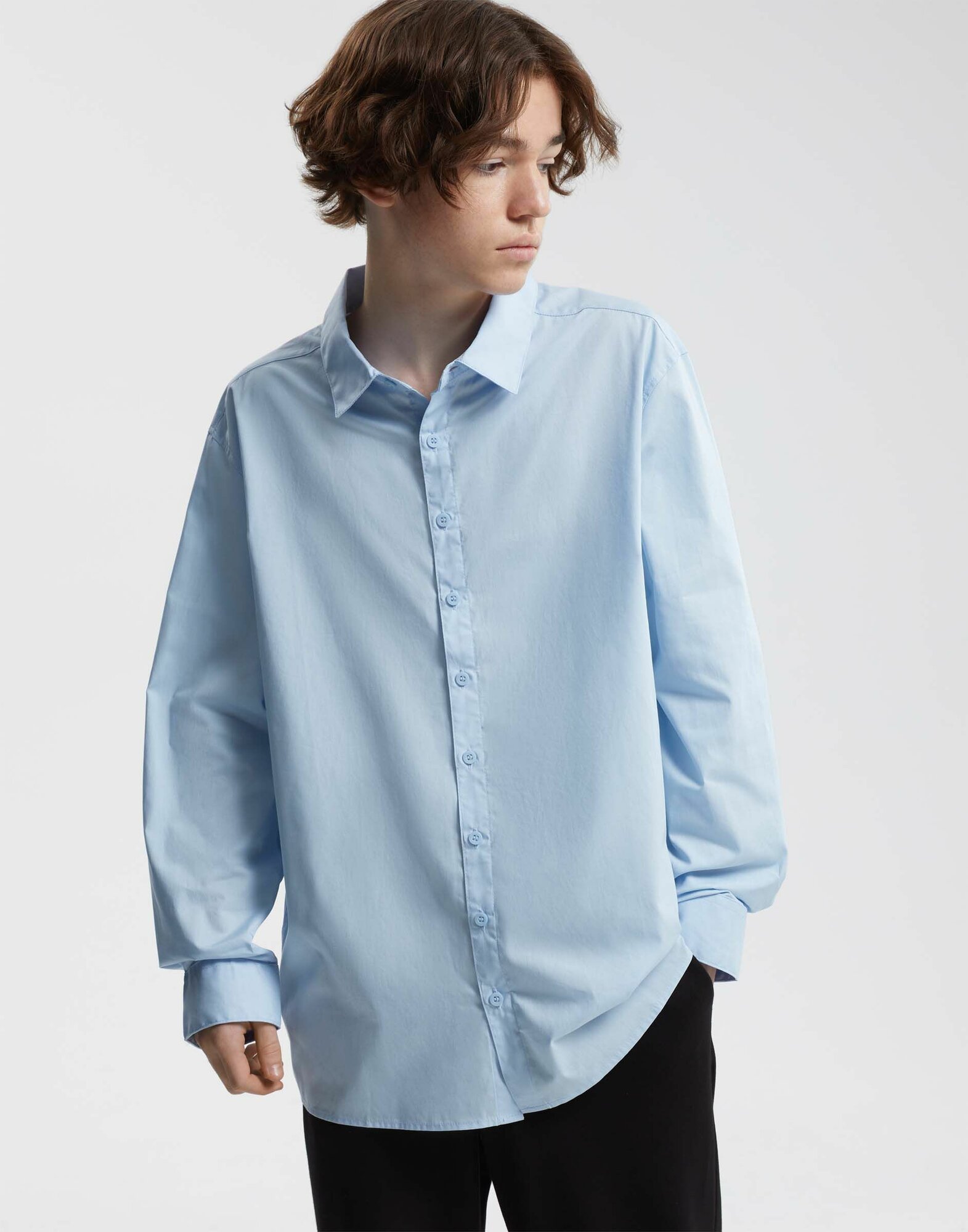 Школьная рубашка Gloria Jeans Школьная коллекция размер 12-13л/158 (38) голубой