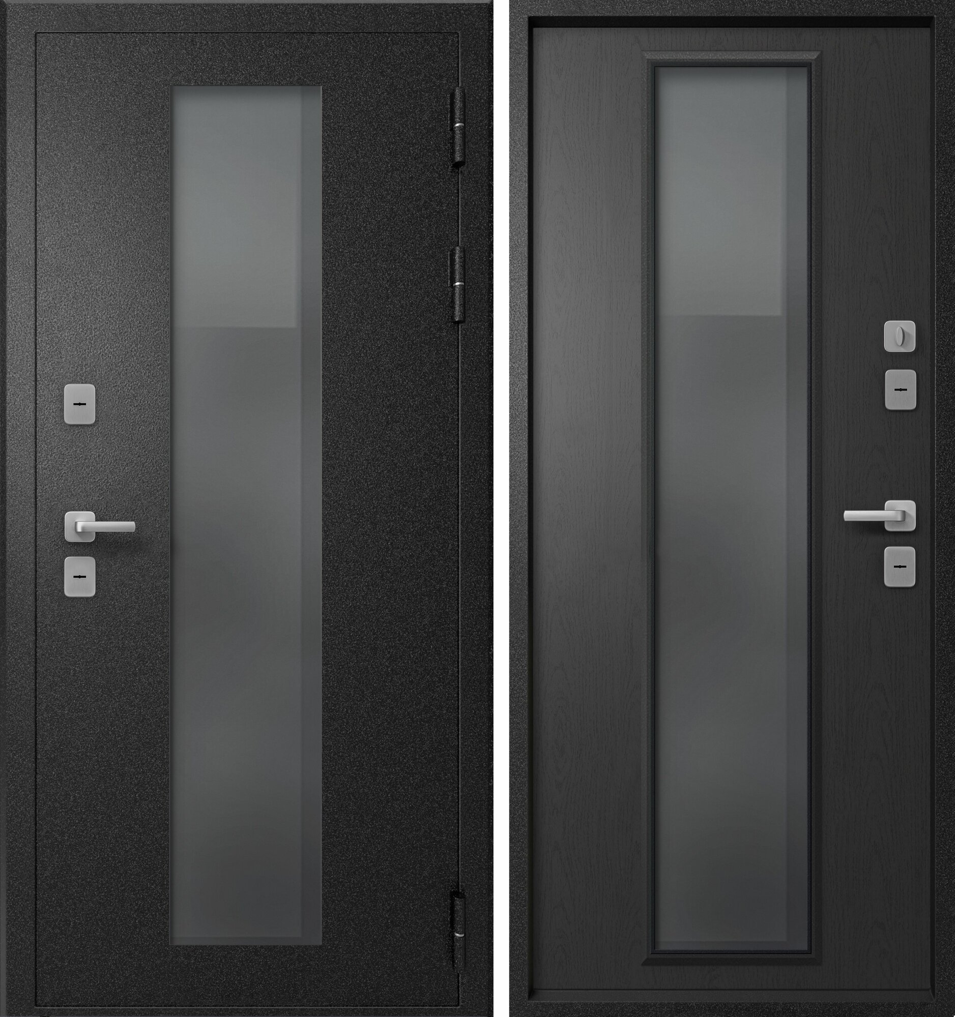 Дверь входная металлическая с терморазрывом Эталон Термо-СП40 Черный букле-Венге 960 правая