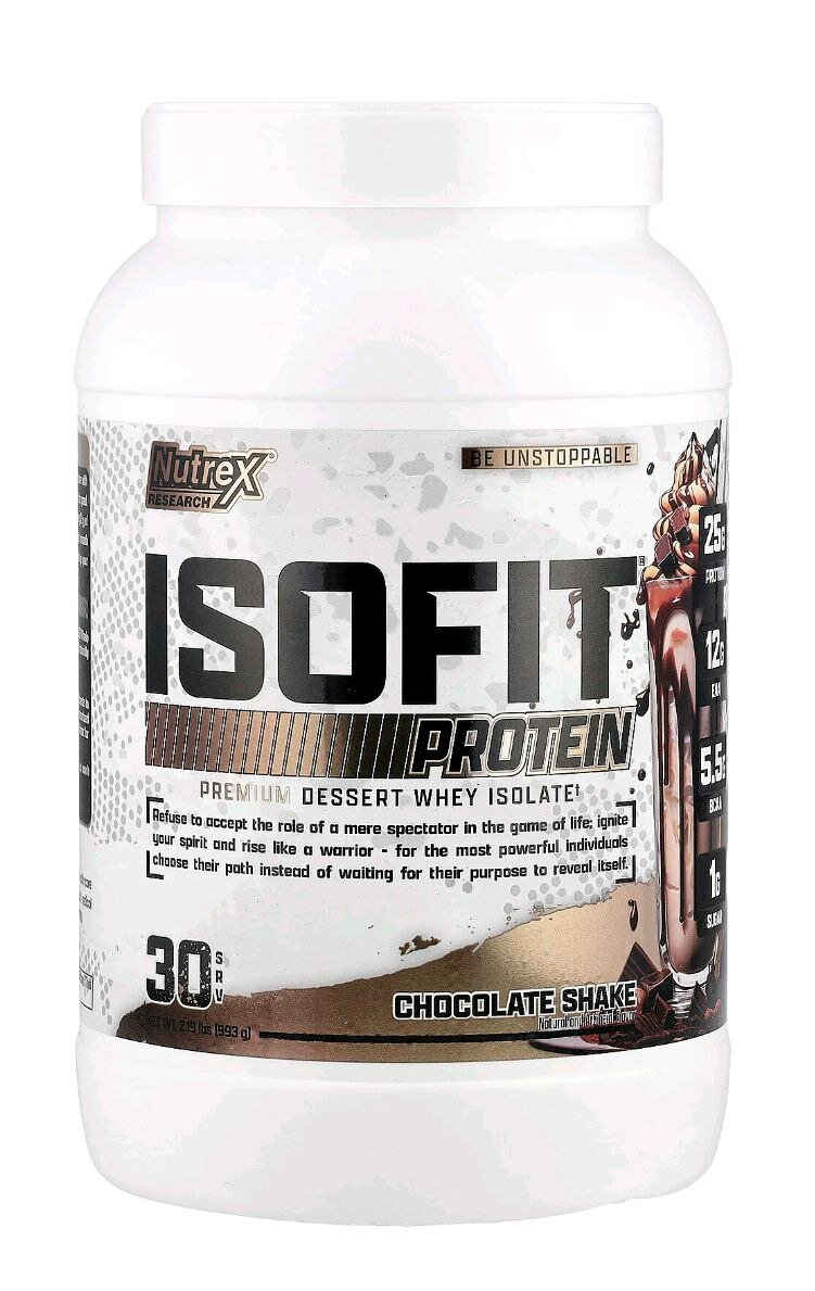 Протеин ISO FIT, 100%, растворимый, изолят сыворотки, шоколад, без лактозы, 25 г 993 гр