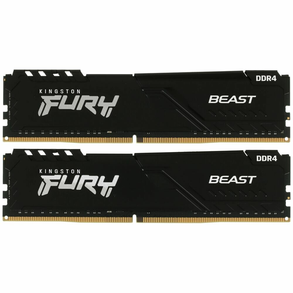 Модуль памяти DIMM 32Gb 2х16Gb DDR4 PC25600 3200MHz Kingston Fury Beast Black (KF432C16BB1K2/32WP)