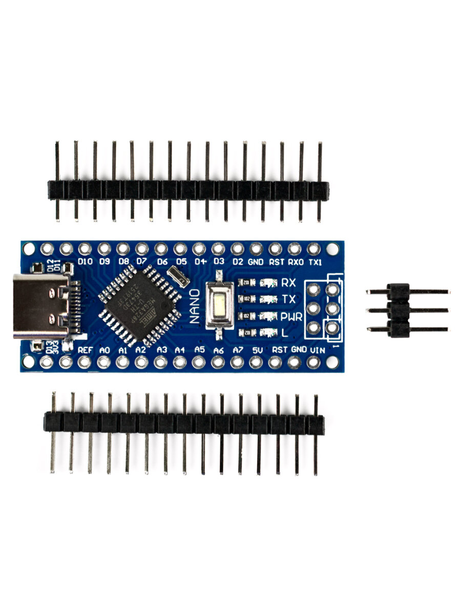 Nano V3.0 (CH340) ARDUINO Type-C чип ATmega328 (пины не распаяны), программируемый контроллер, плата разработчика