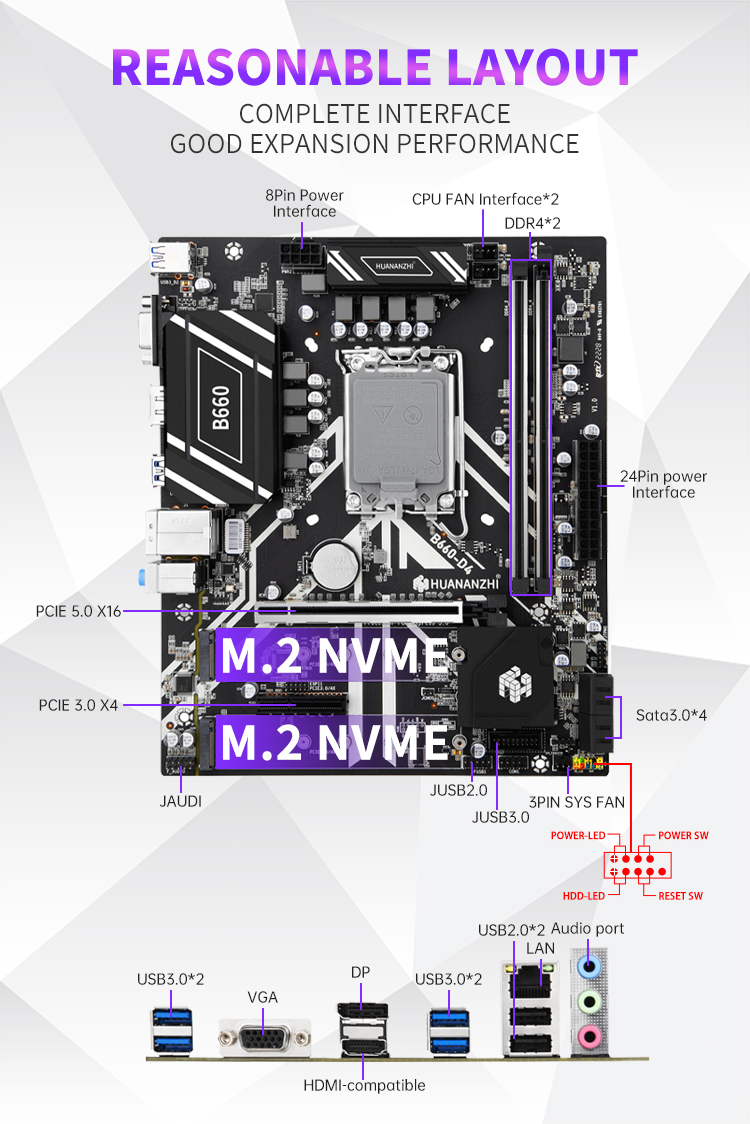Материнская плата Huananzhi B660 D4 mATX DDR4 LGA1700