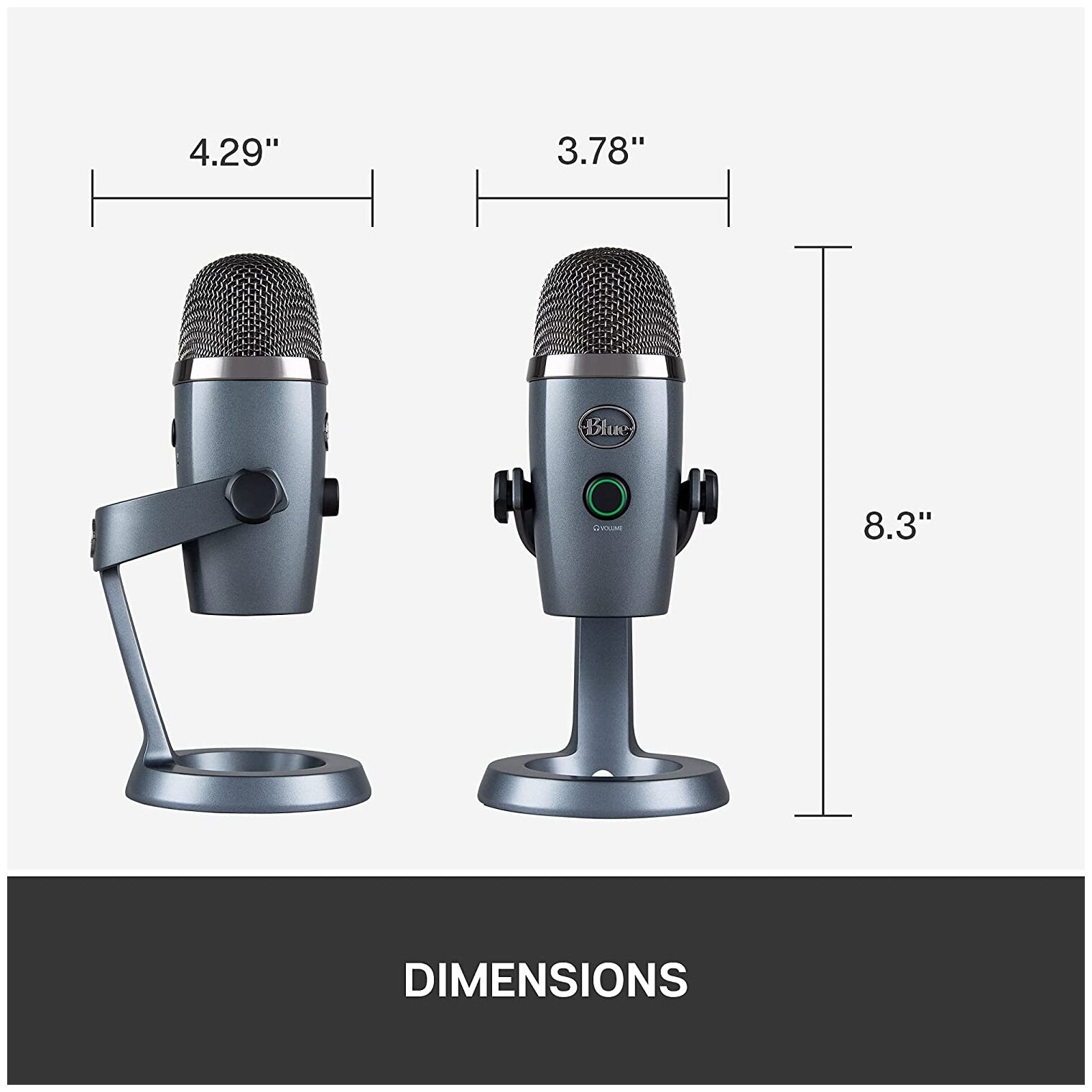 Микрофон BLUE Yeti Nano, серый [988-000205] - фото №5