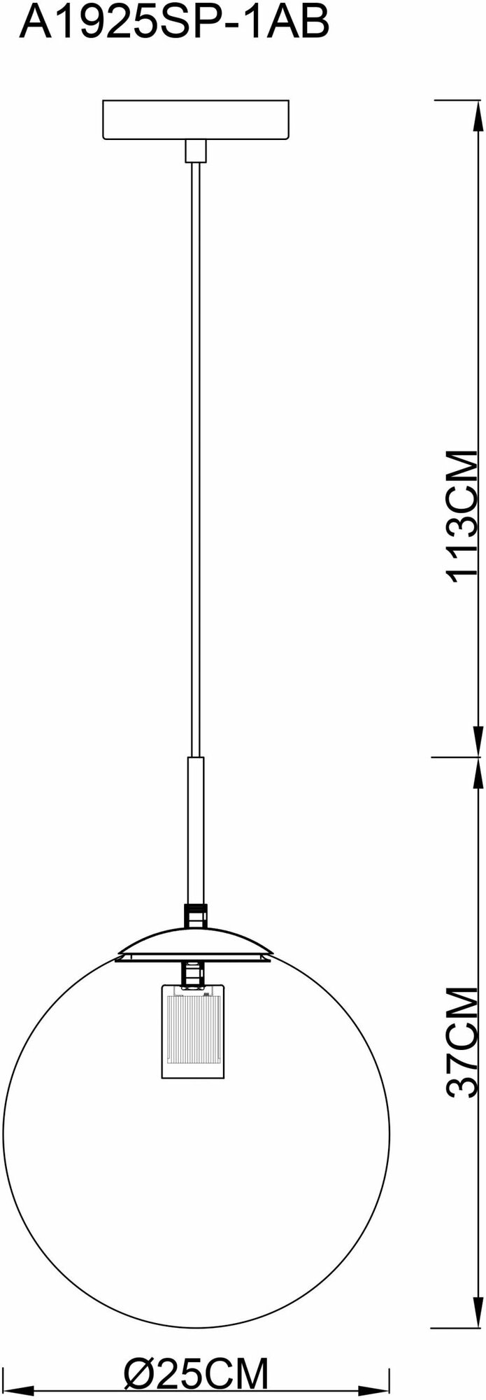 Потолочный светильник Arte Lamp Volare A1925SP-1AB, E27, 60 Вт, кол-во ламп: 1 шт., цвет: бронза - фотография № 4