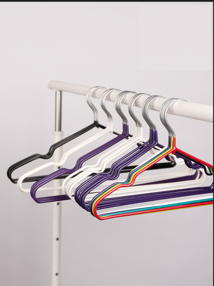 Набор вешалок - плечиков универсальных для одежды, брюк , металлические с нескользящим покрытием, 10 шт, белые - фотография № 5