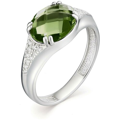 фото Алькор кольцо с празиолитом и фианитами из серебра 01-0658-00пк-00, размер 18