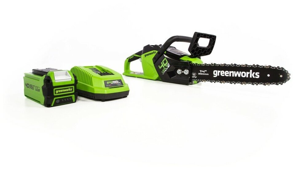 Аккумуляторная пила greenworks GD40CS15 (2005707UA) 1500 Вт 40 В/2 А·ч зеленый - фотография № 11