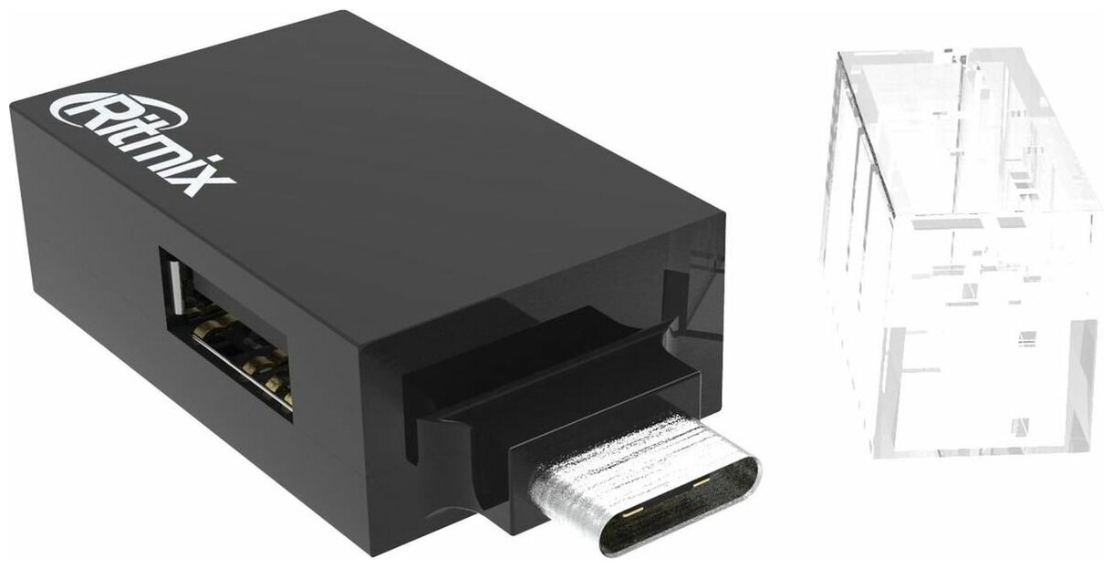 USB-концентратор Ritmix CR-3391 Black (Type-C, USB 3.0, 2x USB 2.0)