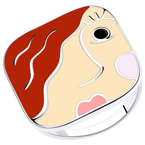 фото Sokolov кольцо из серебра с эмалью 94013241, размер 18.5