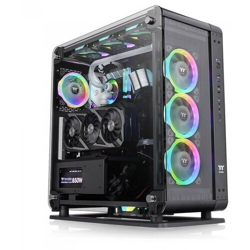 Корпус Thermaltake Core P6 TG черный без БП ATX 18x120mm 12x140mm 2xUSB2.0 2xUSB3.0 audio bott PSU корпус aerocool cylon tg без бп atx черный