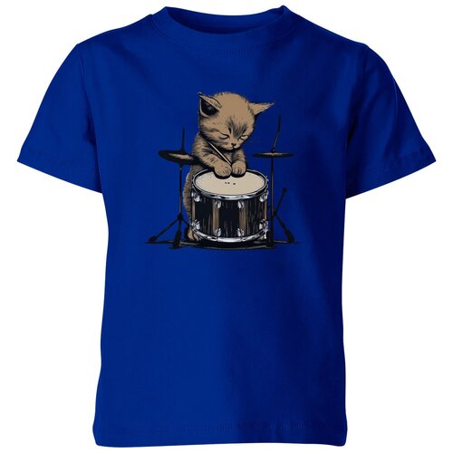 Футболка Us Basic, размер 12, синий детская футболка кот барабанщик 164 темно розовый