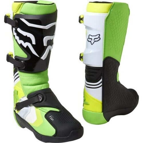 Мотоботы кроссовые Fox Comp Boot Green/Yellow, 12