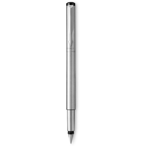 Ручка перьевая Parker Vector Stainless Steel синяя, 0,8мм, подарочная упаковка parker перьевая ручка vector f03 cиний цвет чернил 1 шт