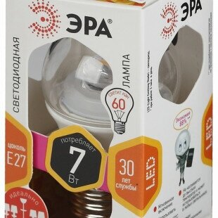 Лампа LED ЭРА стандарт 7/60 Вт E27 шар теплый свет - фото №5
