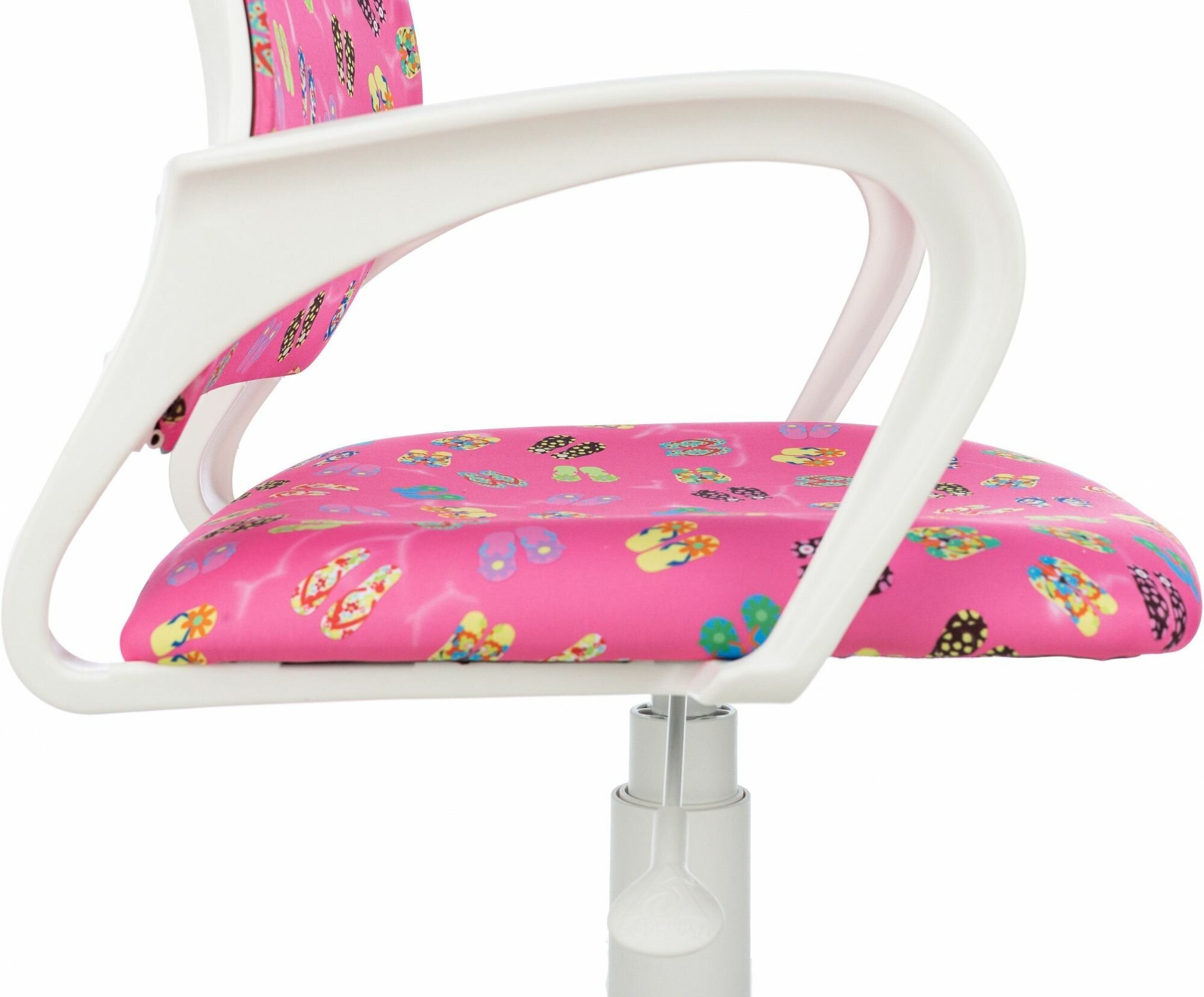 Кресло детское Бюрократ BUROKIDS 1 W розовый сланцы крестов. пластик пластик белый - фотография № 6