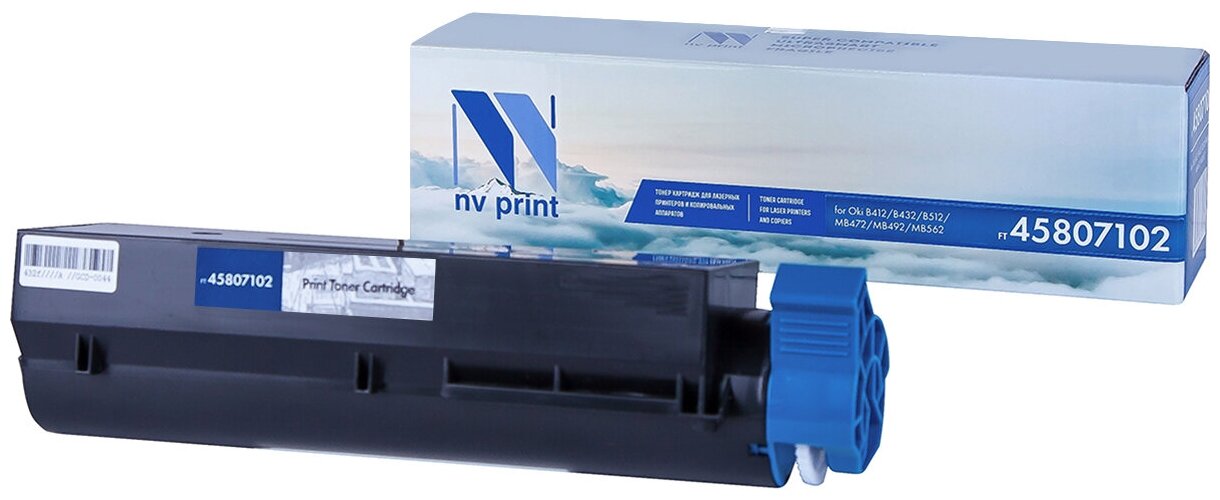 Лазерный картридж NV Print NV-45807102 для Oki B412, B432, B512, MB472, MB492, MB562 (совместимый, чёрный, 3000 стр.)