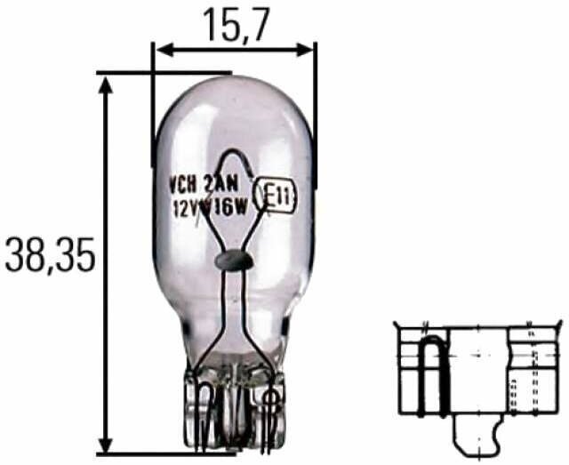 HELLA 8GA008246001 Лампа 12V 18W W 21 x 95d. 8GA008246-001