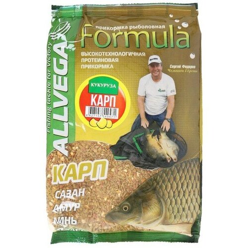 прикормка для рыбалки пластилин klevo для фидера кукуруза 900 гр Прикормка Allvega Formula Carp Sweetcorm, карп кукуруза, 900 г