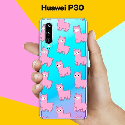 Силиконовый чехол Ламы на Huawei P30