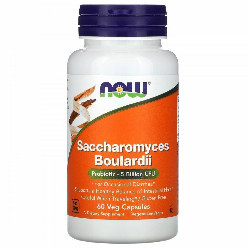 Капсулы NOW Saccharomyces Boulardii, 80 г, 60 шт.