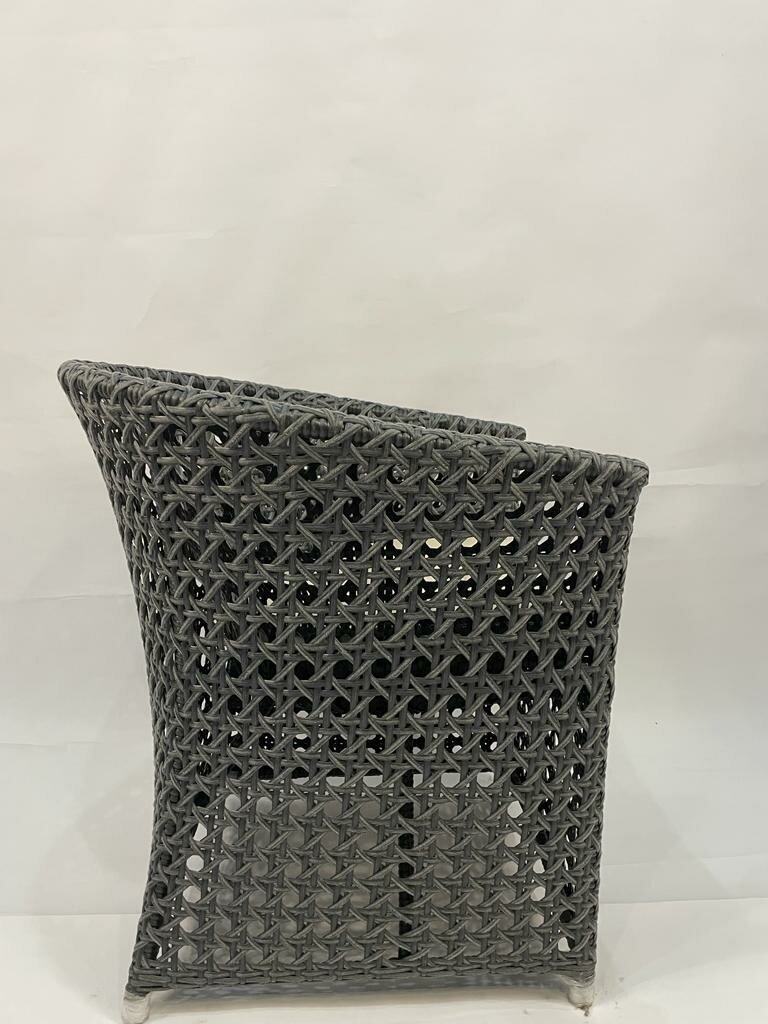Плетеное кресло Тино из искусственного ротанга серое - фотография № 4