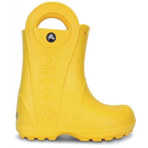 фото Сапоги резиновые crocs handle it rain boot, демисезон/лето, протекторная подошва, размер j2 (33-34eu), желтый