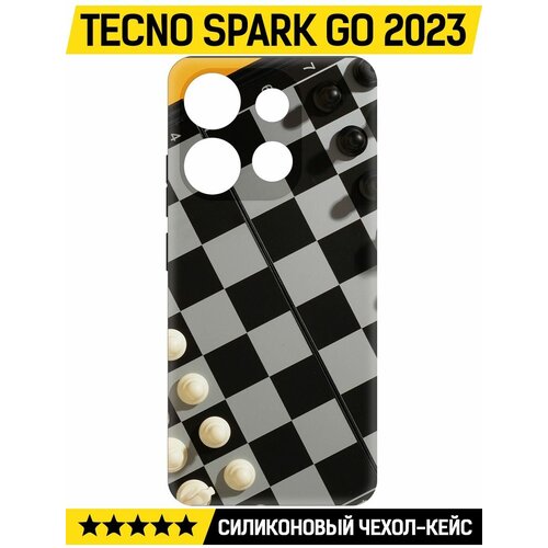 Чехол-накладка Krutoff Soft Case Шахматы для TECNO Spark Go 2023 черный чехол накладка krutoff soft case шахматы для tecno spark 20 pro черный