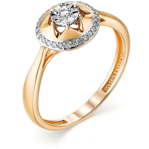 фото Алькор кольцо с 29 бриллиантами из красного золота 13159-100, размер 18